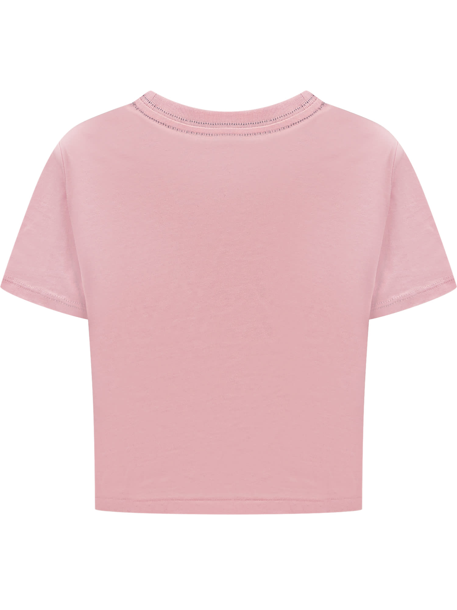Shop Polo Ralph Lauren Logo T-shirt In Hint Of Pink W/rustic Navy