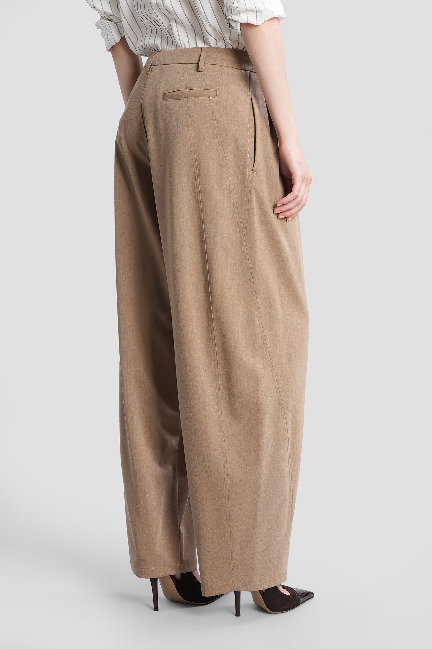 Darkpark Phebe Pants In Camel Polyester In Brown