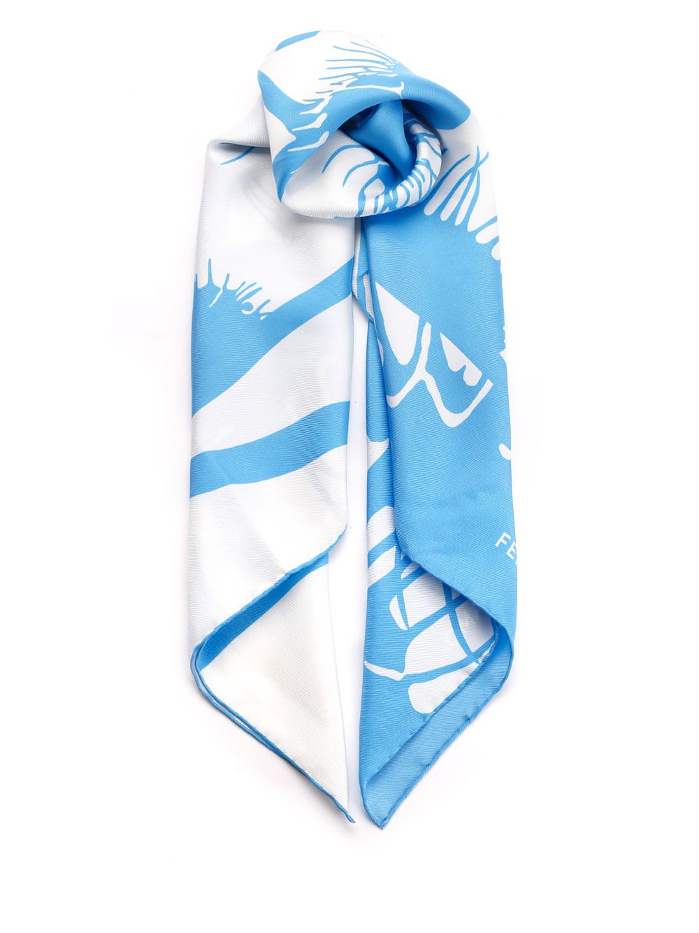 Shop Ferragamo Venus Silk Scarf In Light Blue