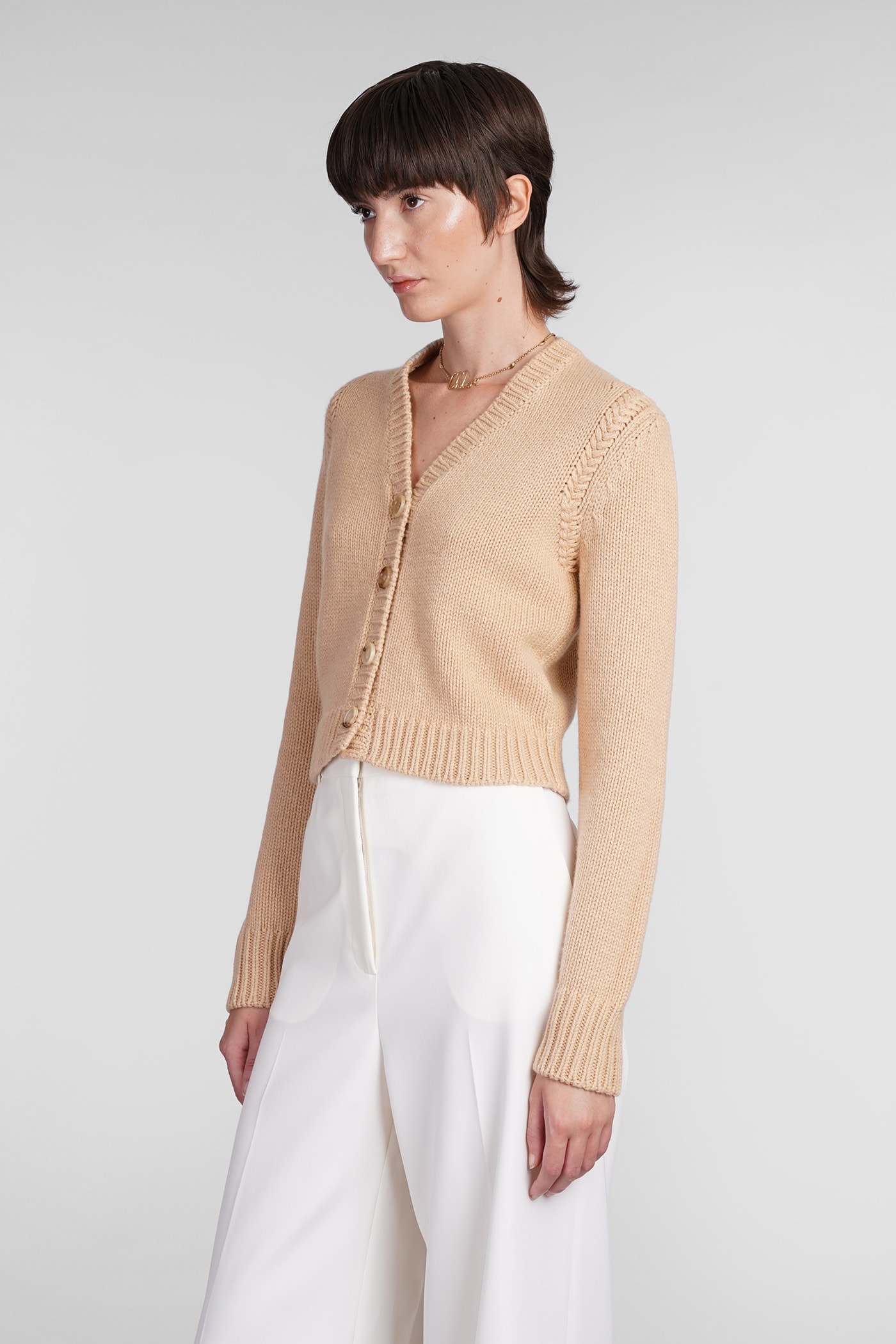 Shop Chloé Cardigan In Powder Wool