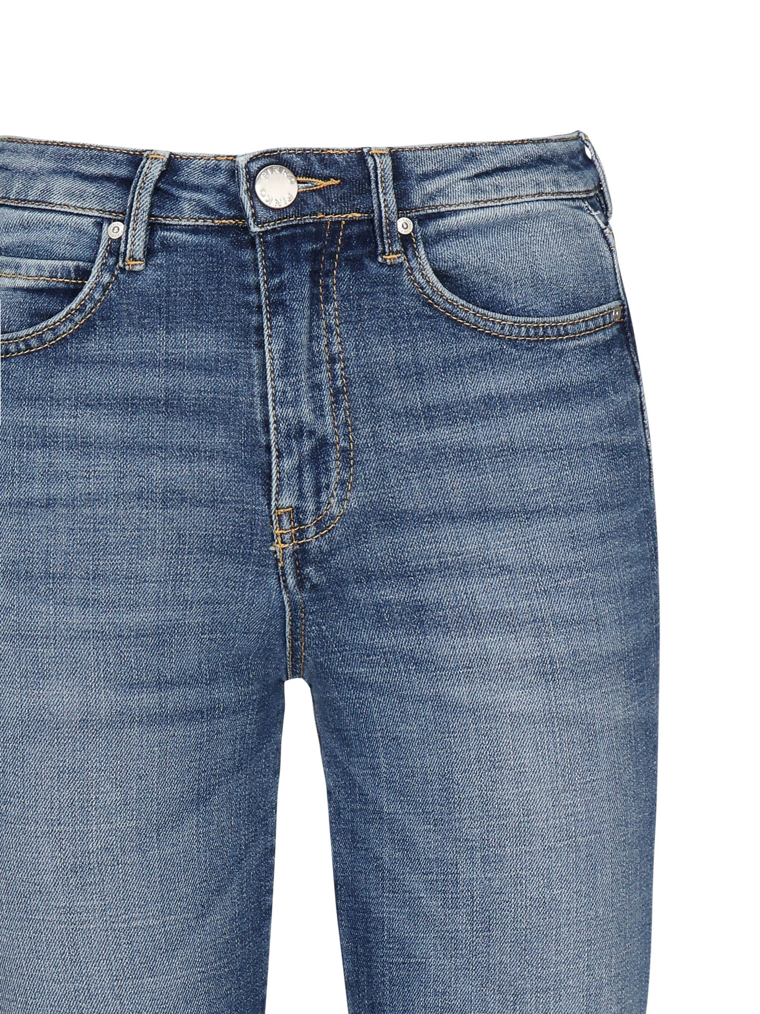 Pinko Power Stretch Denim Flared Jeans In Blue