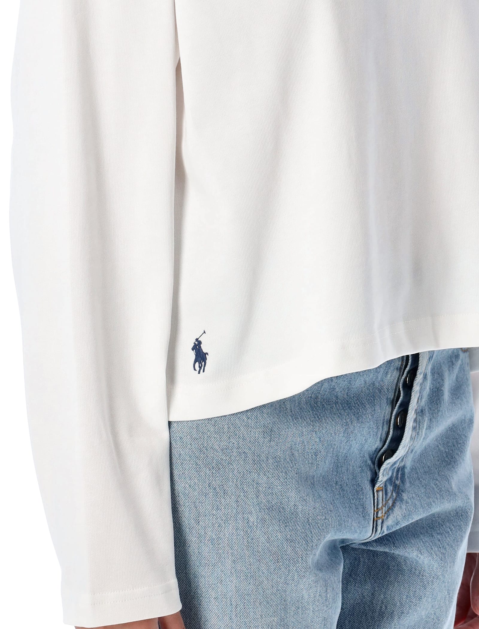 Polo Ralph Lauren Cotton Long Sleeves T-shirt In White