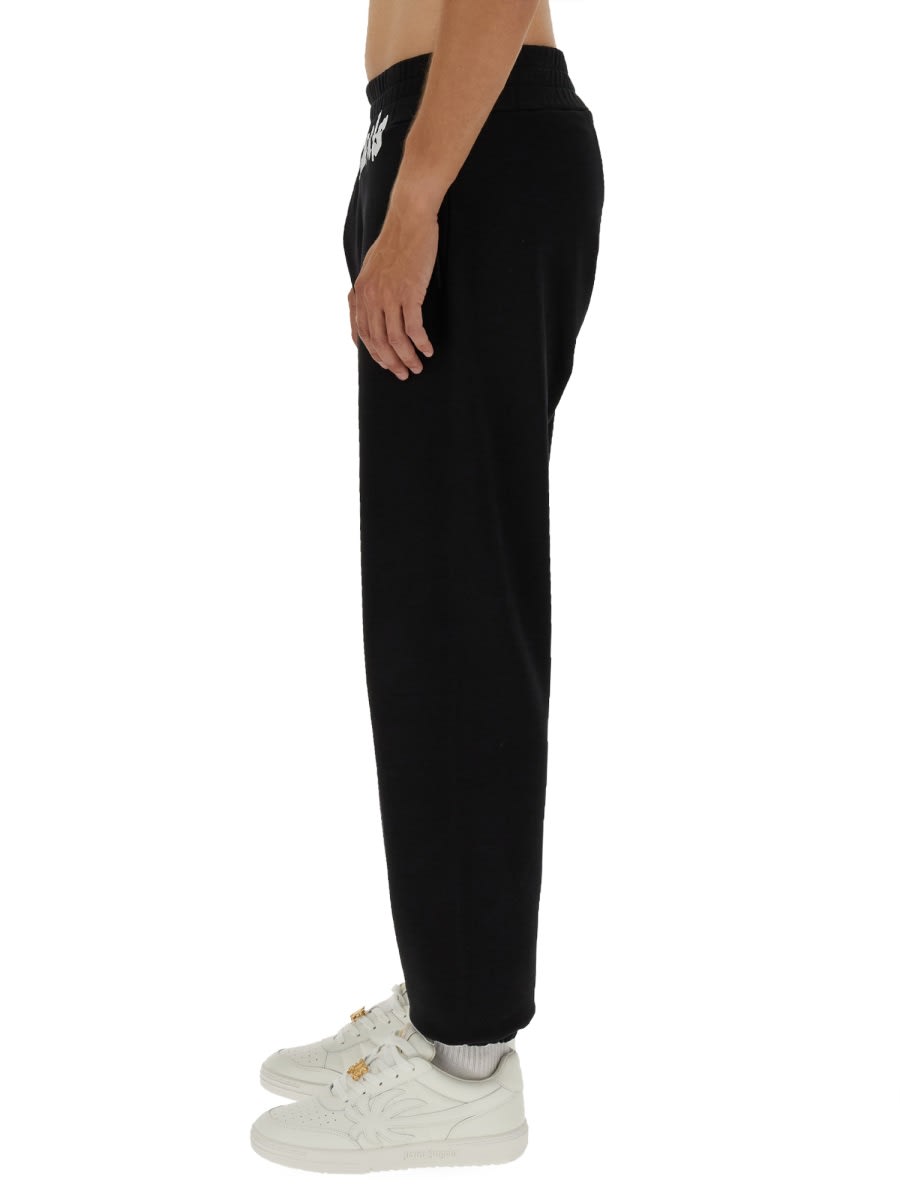 Shop Palm Angels Jogging Pants With Logo In Black