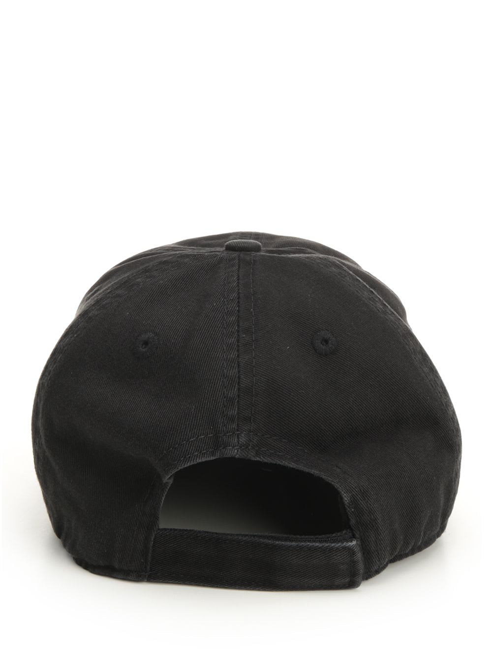 Attico Baseball Cap With Embroidery Logo And Frayed Hem In Black