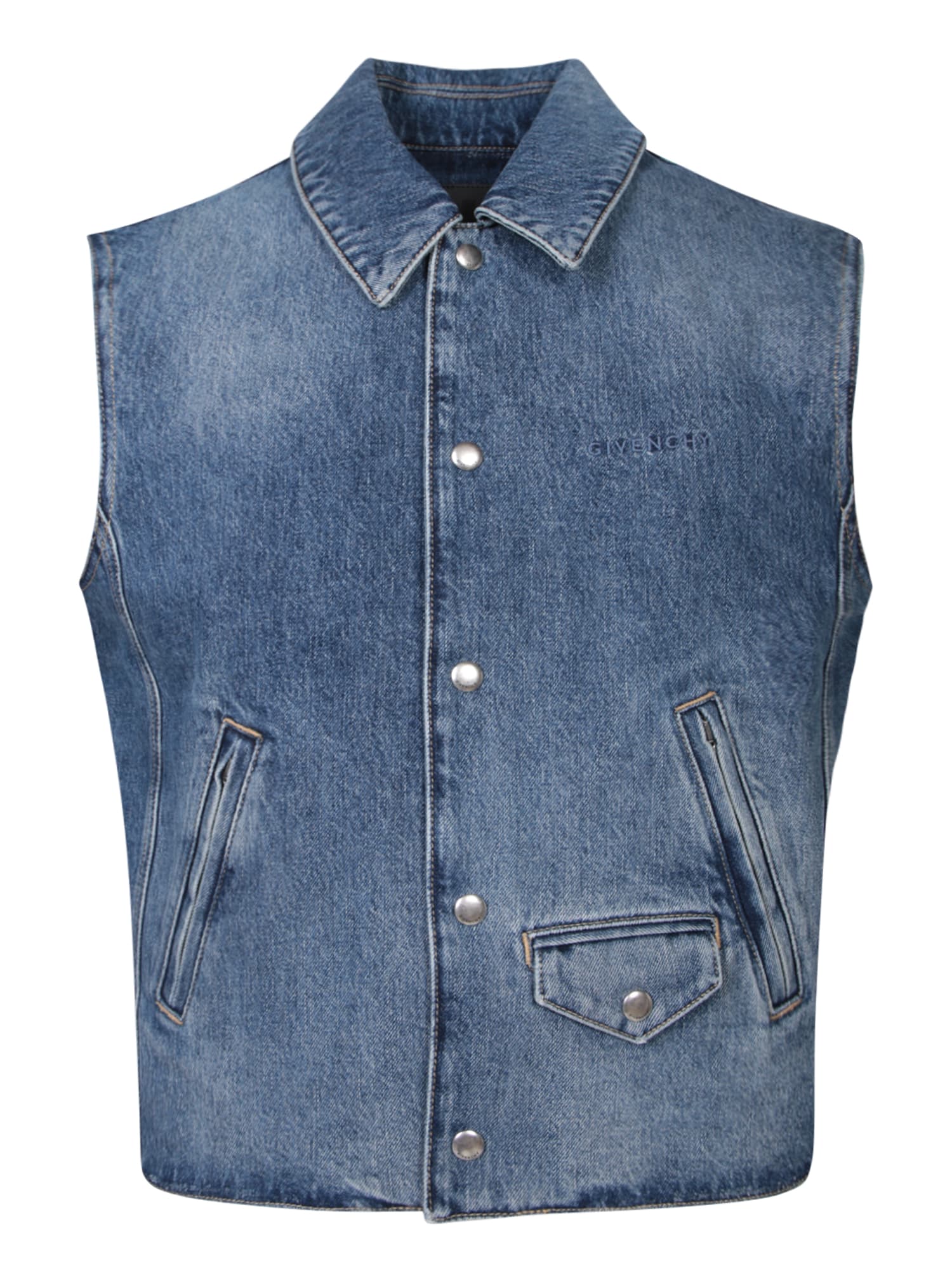 Shop Givenchy Enim Blue Vest