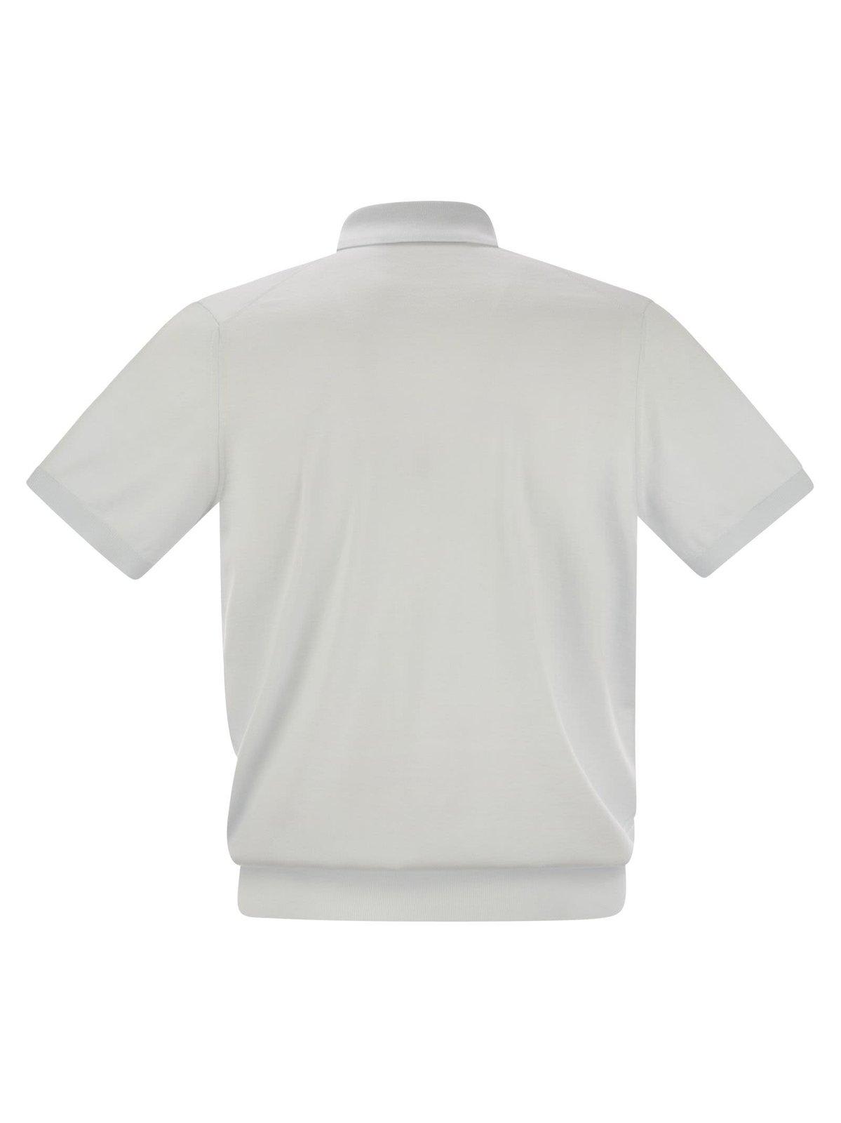 Brunello Cucinelli Men's Ribbed Cotton Polo-style Jersey In Gray