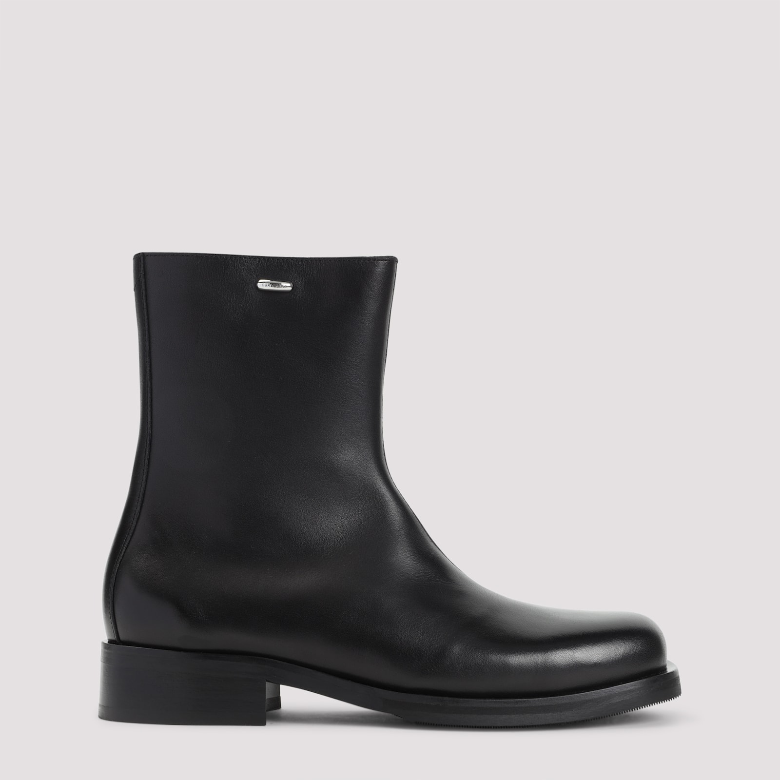 Our Legacy Block Heel Round Toe Smooth Finish Boots In Black