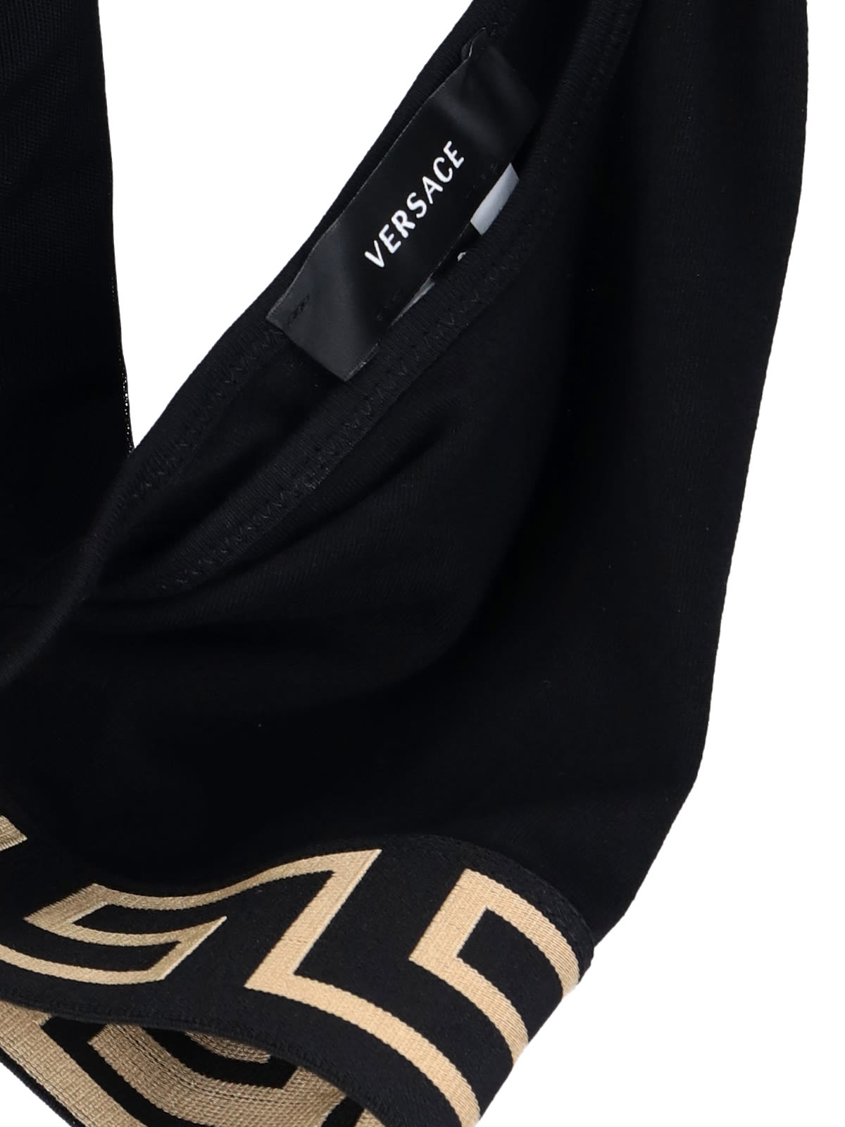 Shop Versace Greek-edged Sports Bralette In Black