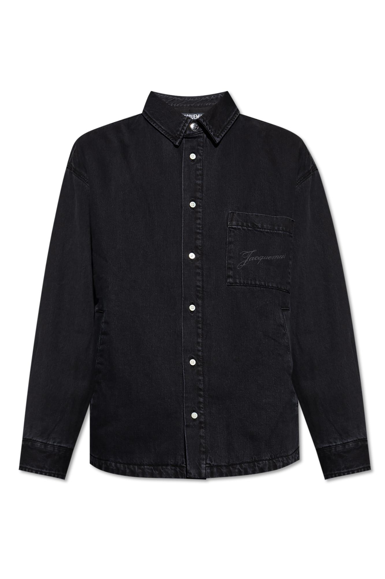 Jacquemus La Chemise Boulanger Quilted Denim Jacket In Black