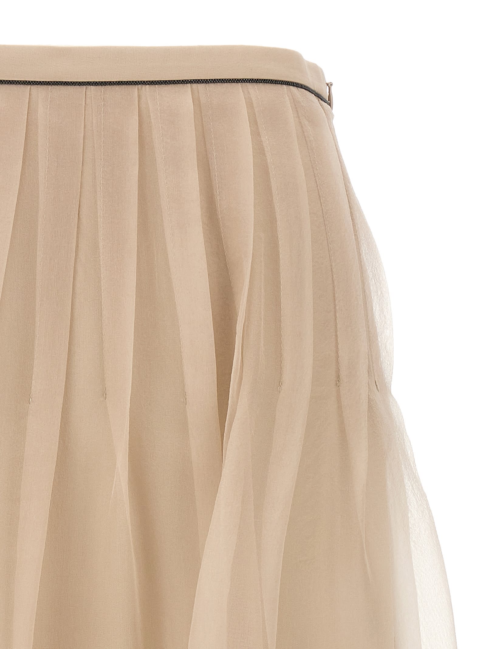 Shop Brunello Cucinelli Tulle Skirt In Feather
