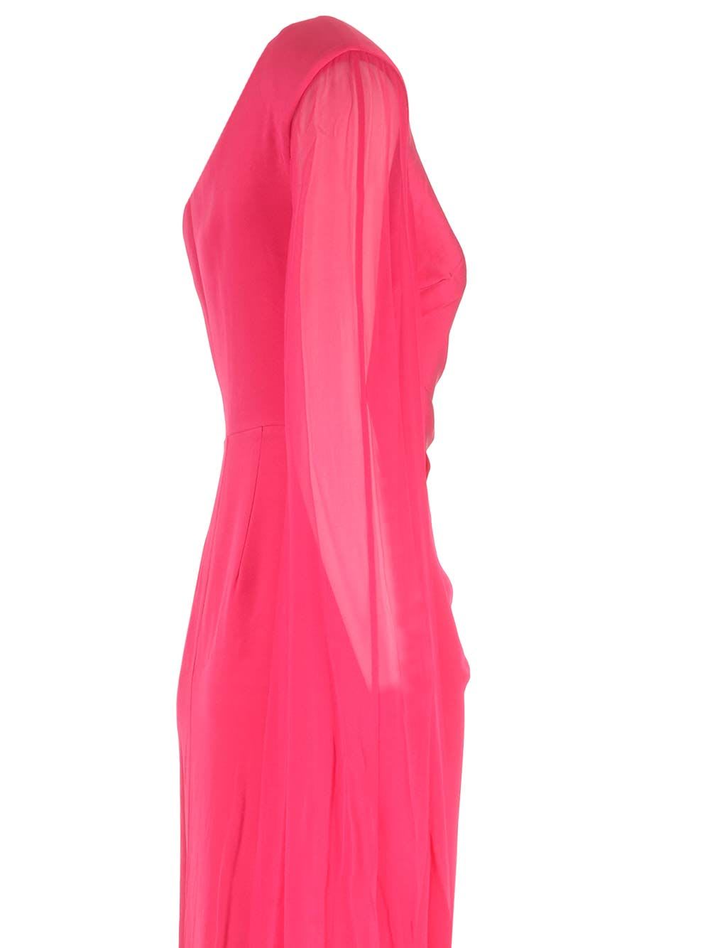 Shop Roland Mouret Asymmetric Silk Gown Pink In Rose