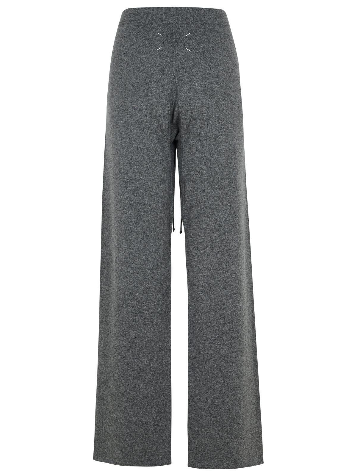 Shop Maison Margiela Grey Wool Blend Joggers In Grigio