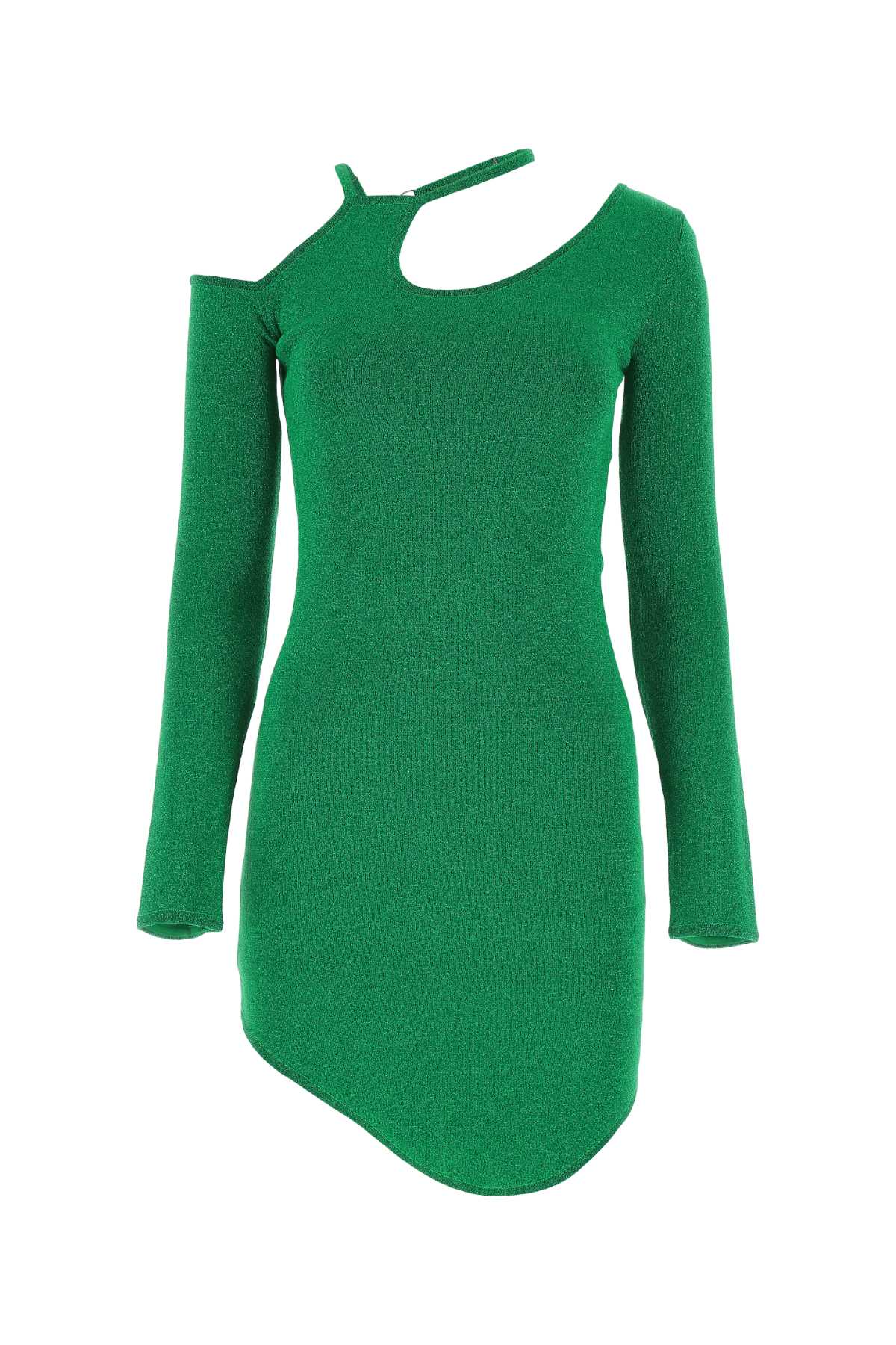 Shop Jw Anderson Grass Green Stretch Viscose Blend Mini Dress In 540