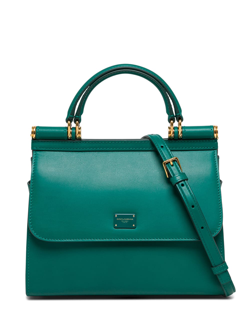 Dolce & Gabbana Sicliy Green Leather Handbag
