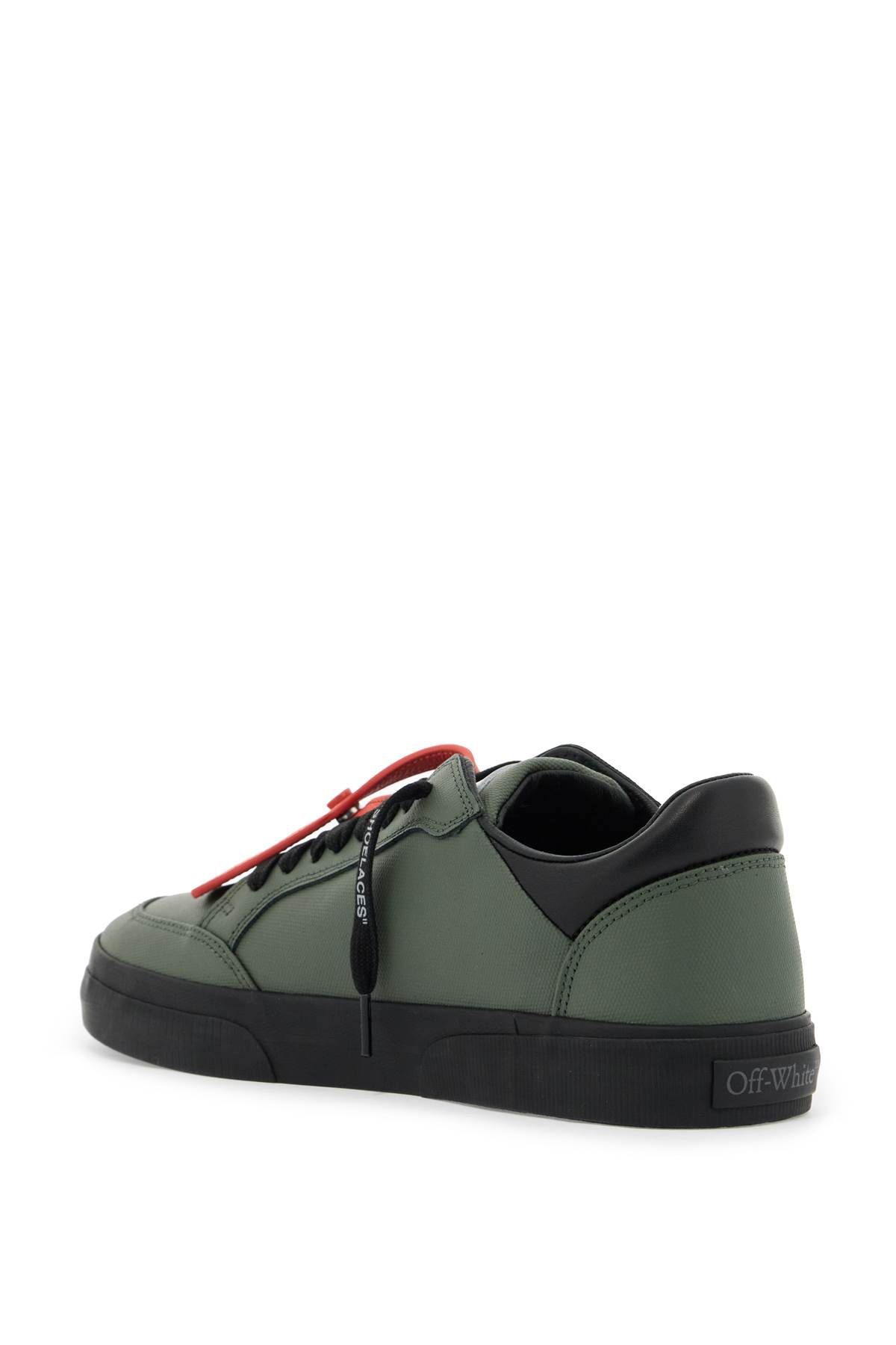 Shop Off-white Low Vulcanized Sneakers In Military Green - Black (green)