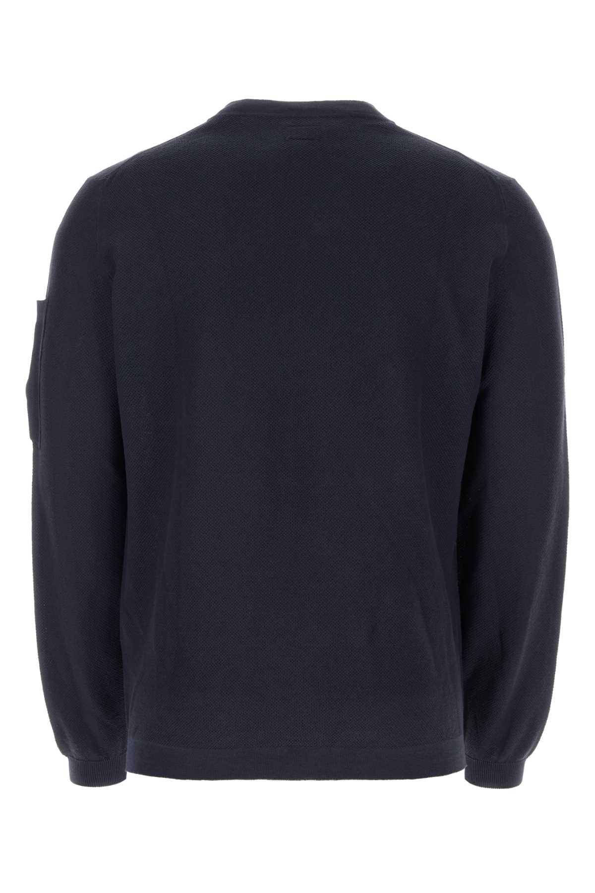 Shop C.p. Company Dark Blue Cotton Sweater In Totaleclipse
