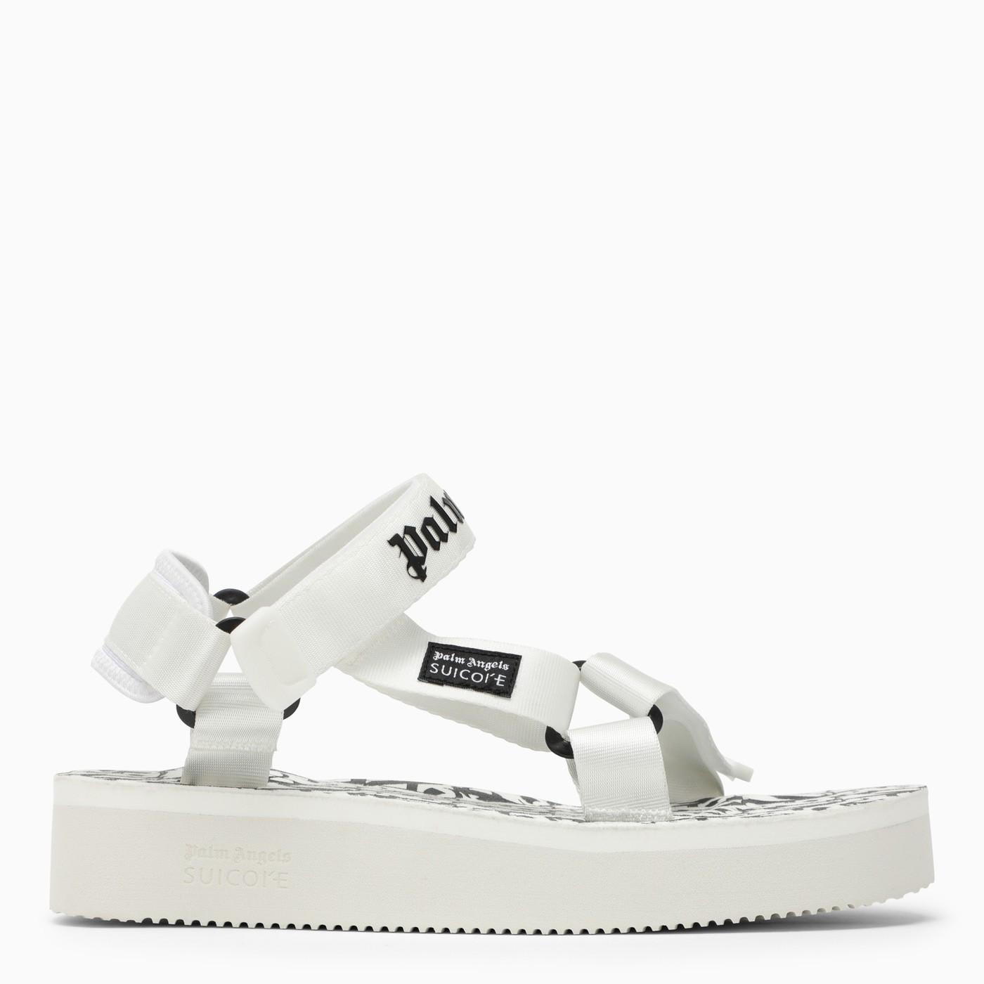Shop Palm Angels Depa  X Suicoke Sandals In White/black
