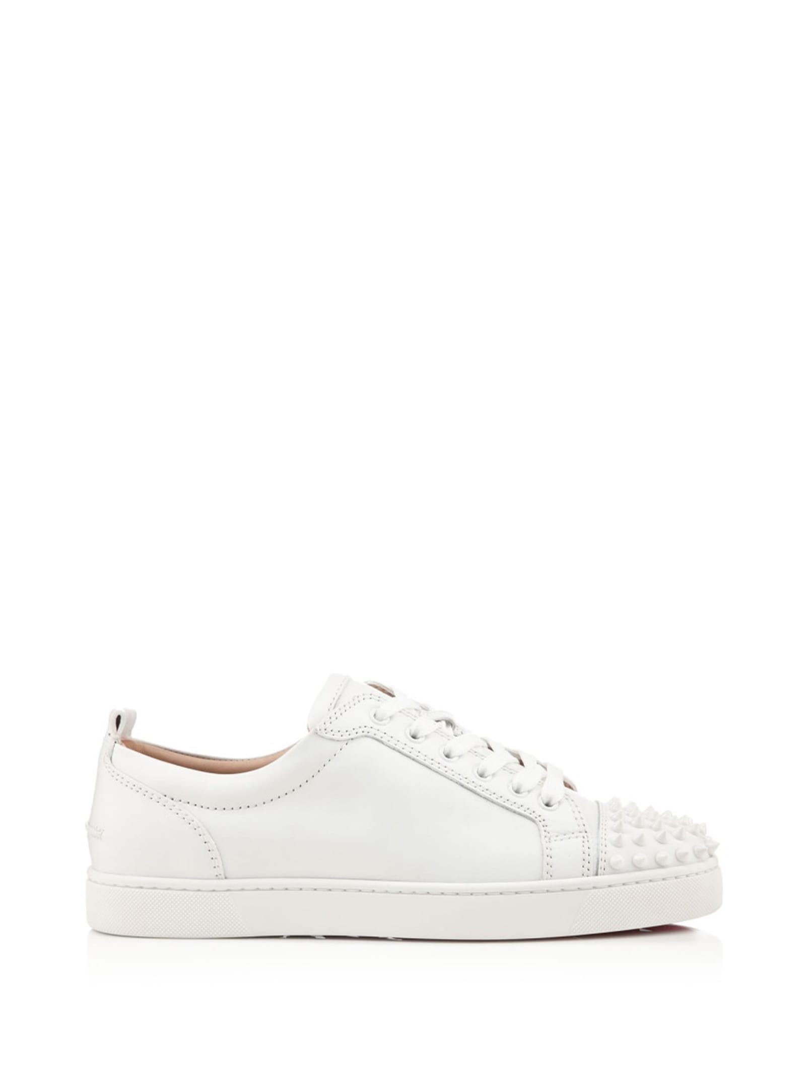 Shop Christian Louboutin Louis Sneakers With Spikes In White White