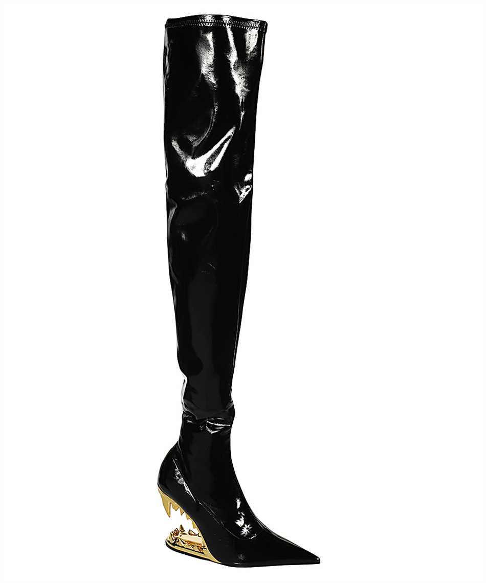 Gcds 110mm Morso Vinyl Over-the-knee Boots In Black