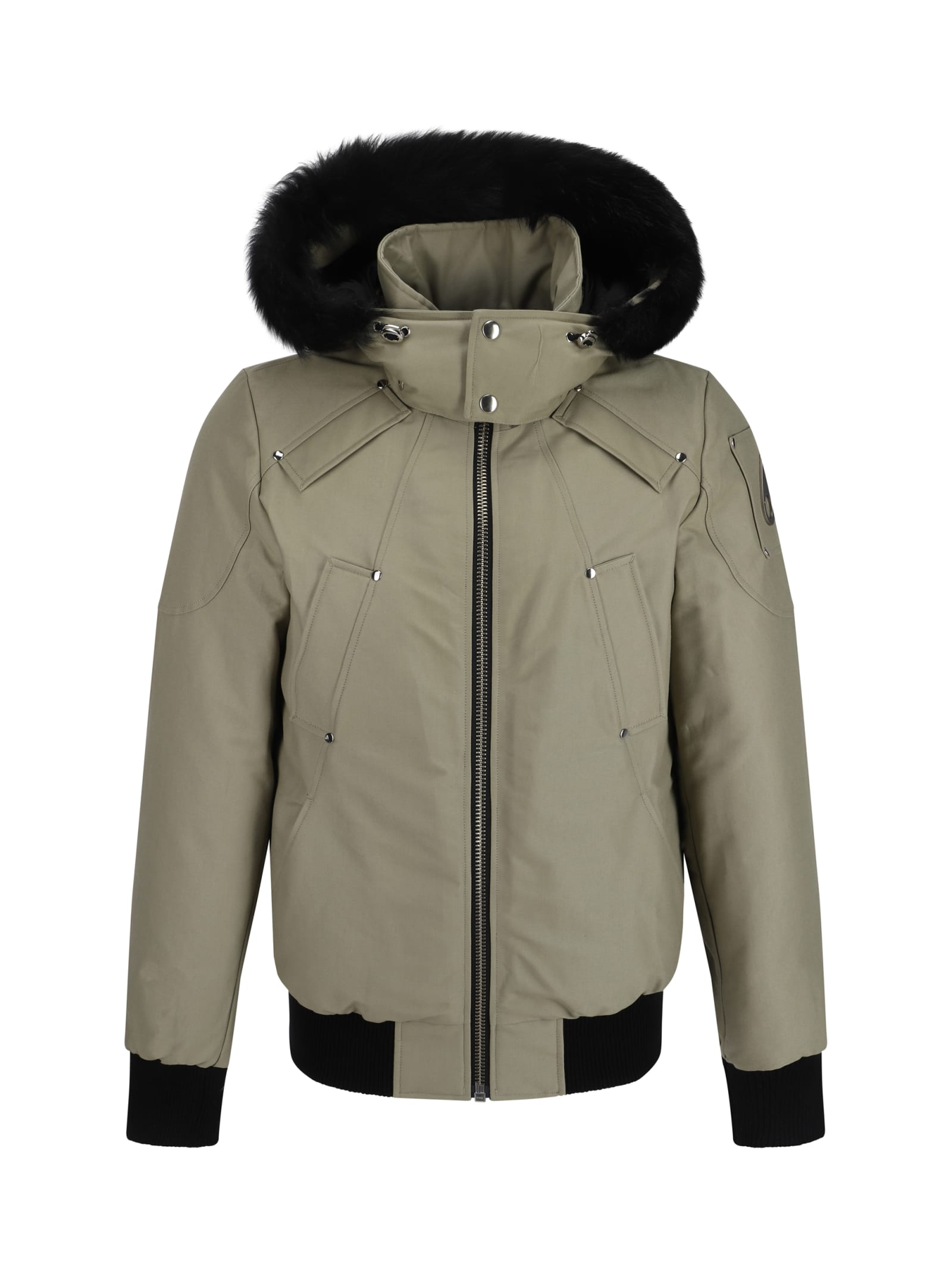 Shop Moose Knuckles Original Ballistic Bomber Jacket In Sage W/blk Sh