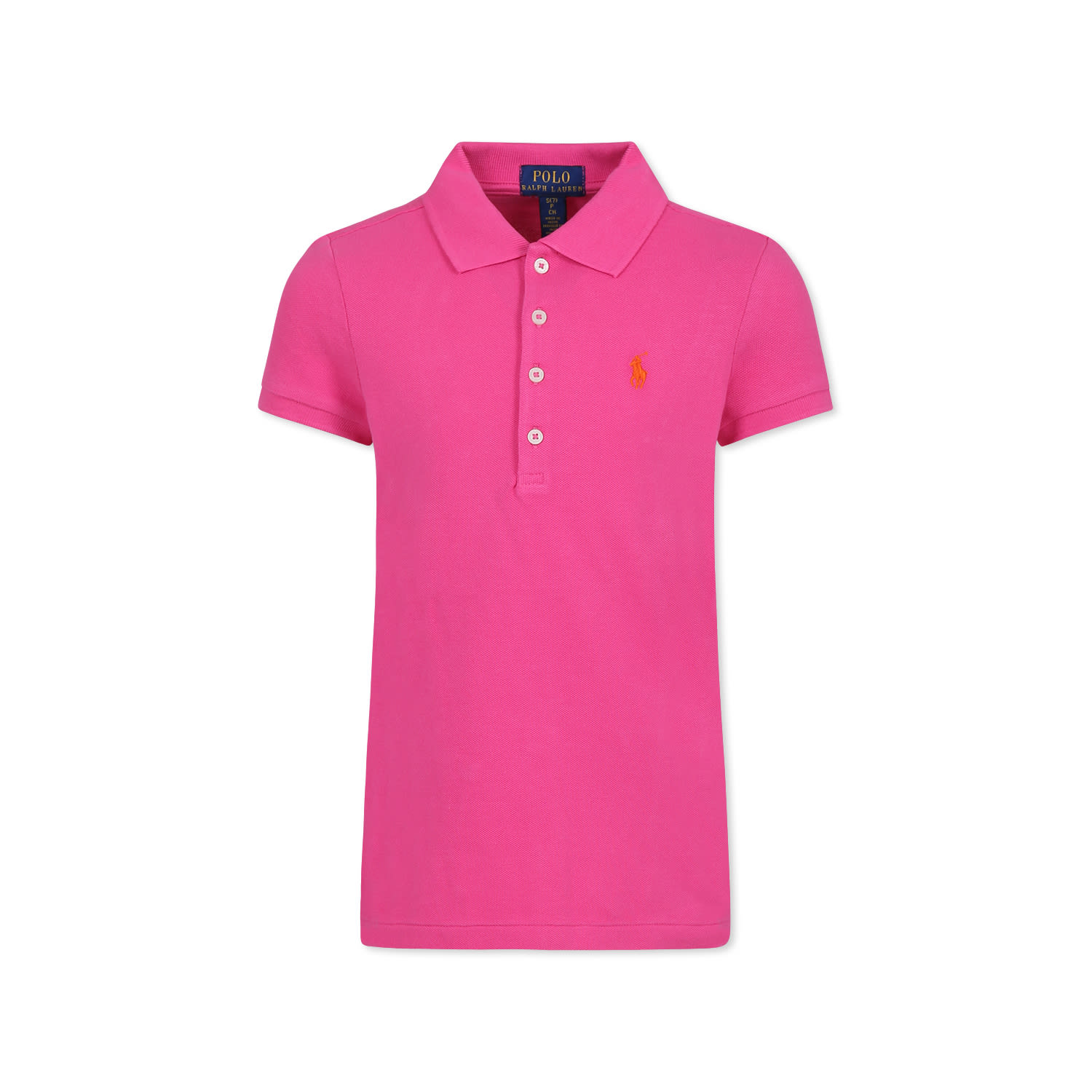 Polo Ralph Lauren Fuchsia Polo Shirt For Girl With Horse In Fuchsia