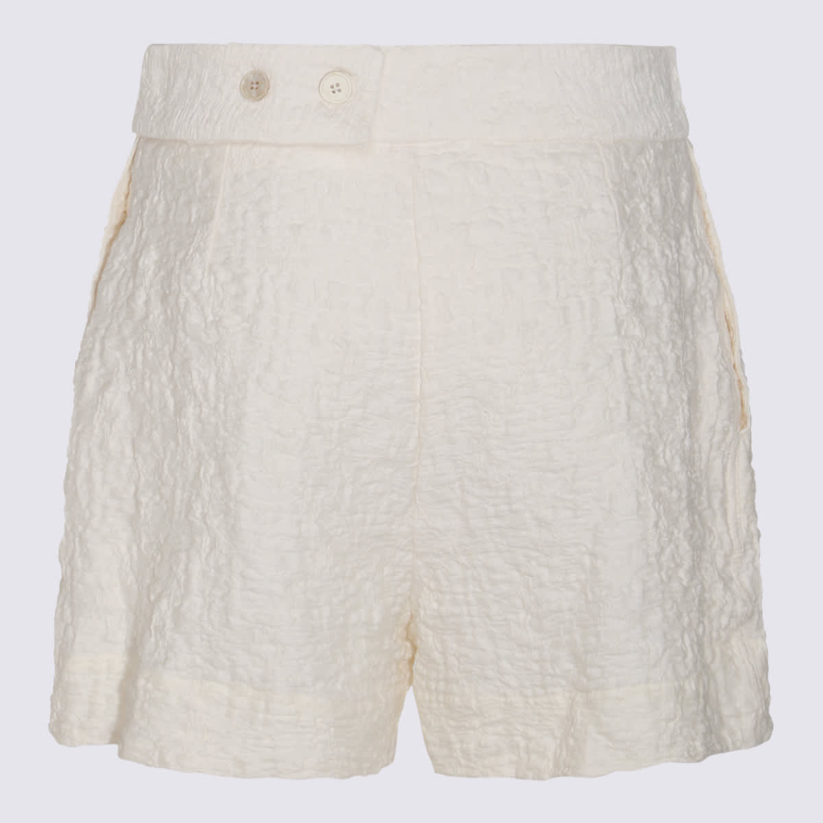 Shop Jil Sander Porcelain Cotton Shorts In Panna