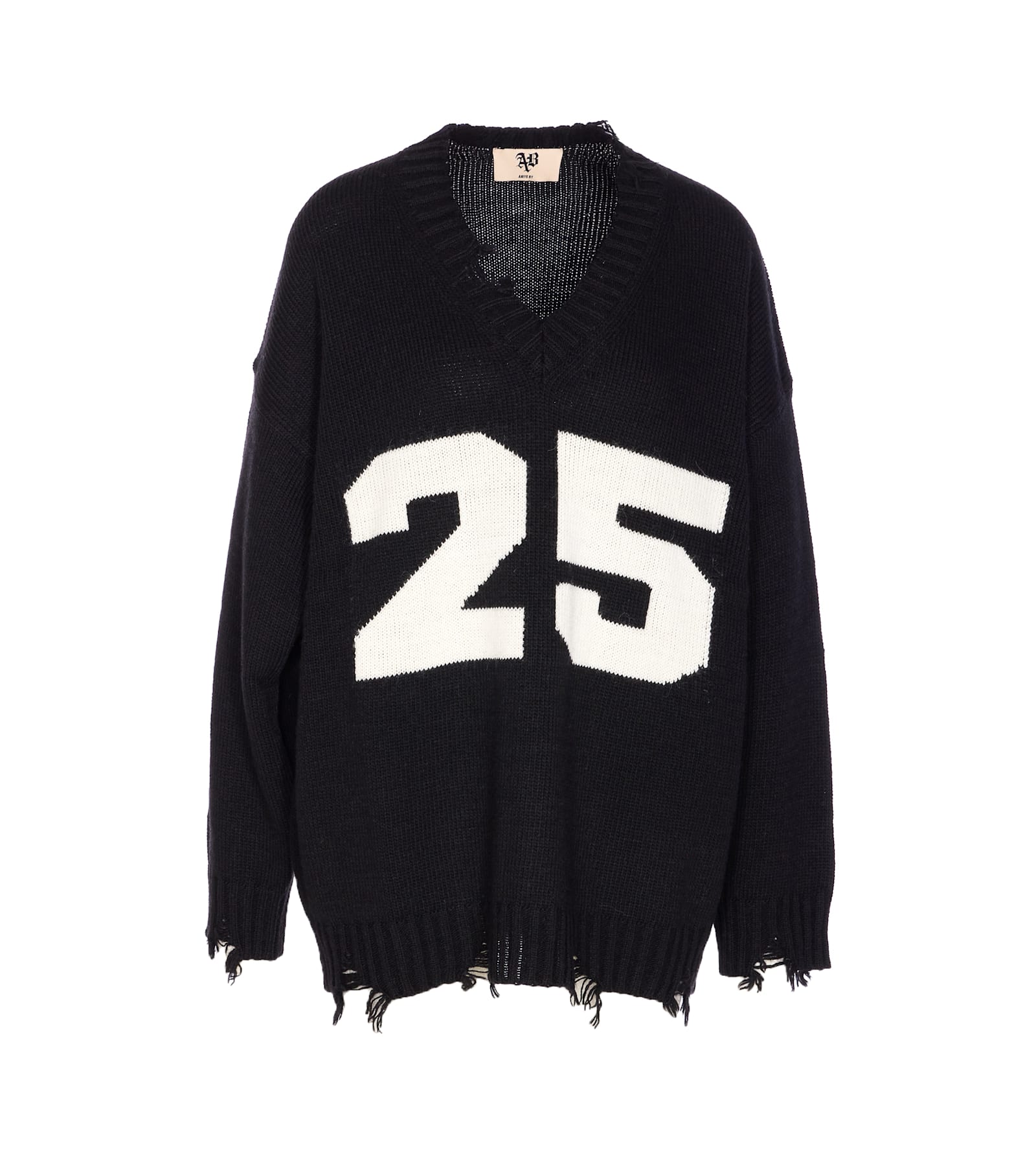 Aniye By Pull College Embroidered V-neck Sweater In Black