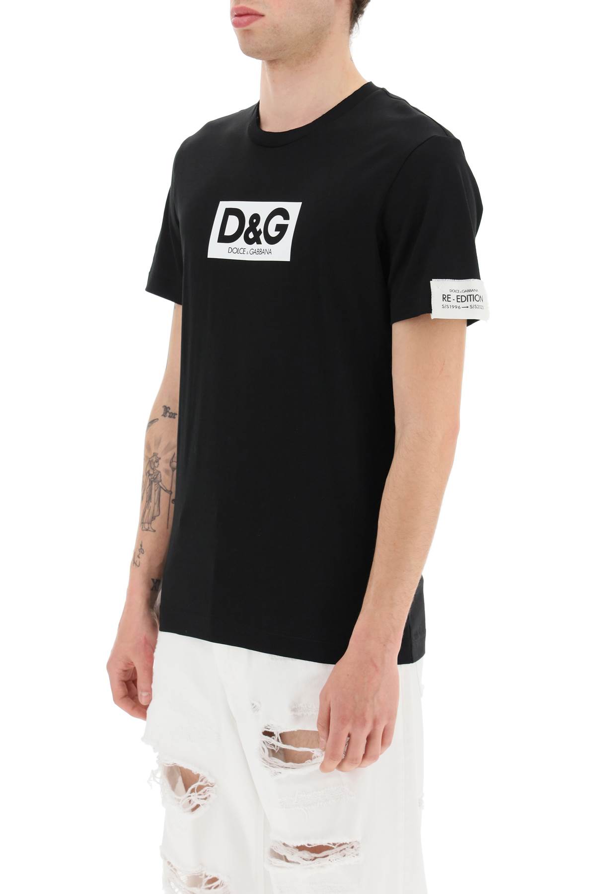 Shop Dolce & Gabbana D&g Logo Re-edition T-shirt In Black