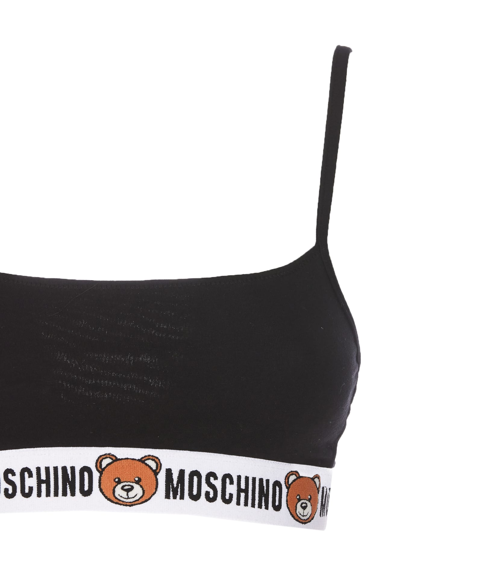 Shop Moschino Logo Bra Top In Black