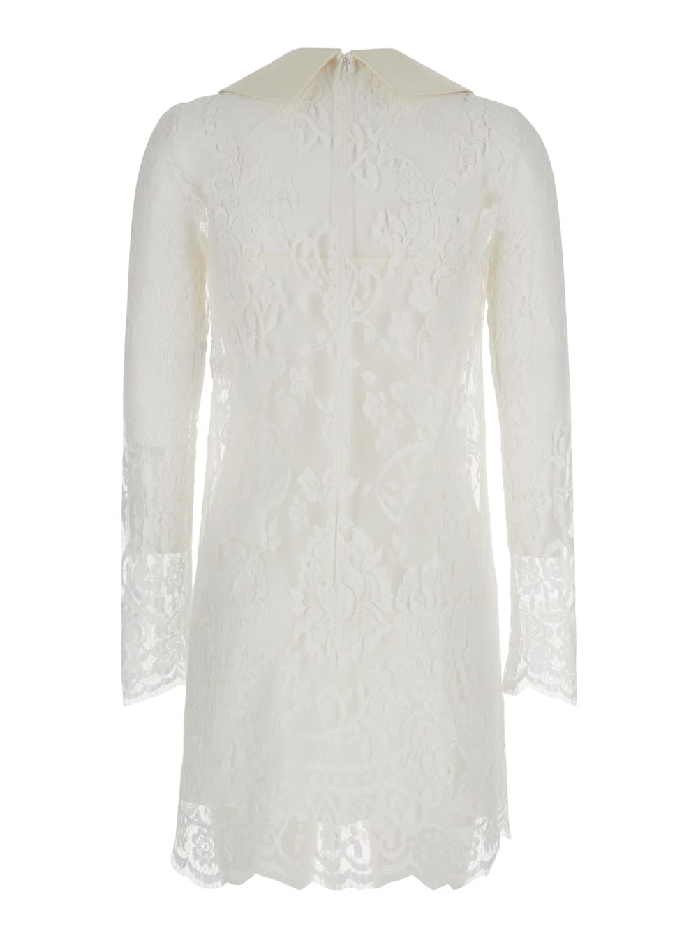 Dolce & Gabbana White Minidress In Chantilly Lace Woman In White