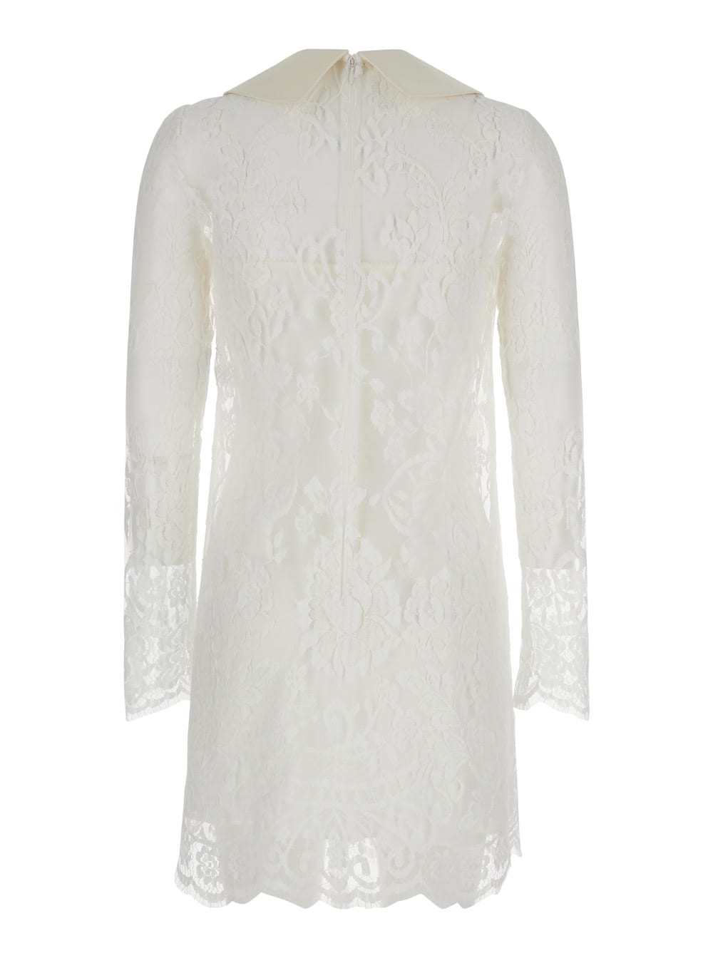 Shop Dolce & Gabbana White Minidress In Chantilly Lace Woman