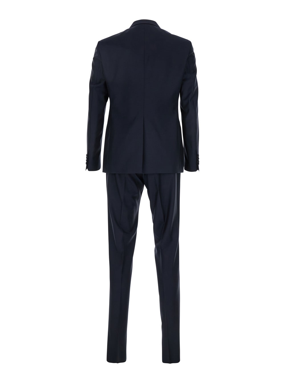 Tagliatore Blue Double-breasted Tuxedo Suit With Covered Buttons In Blue