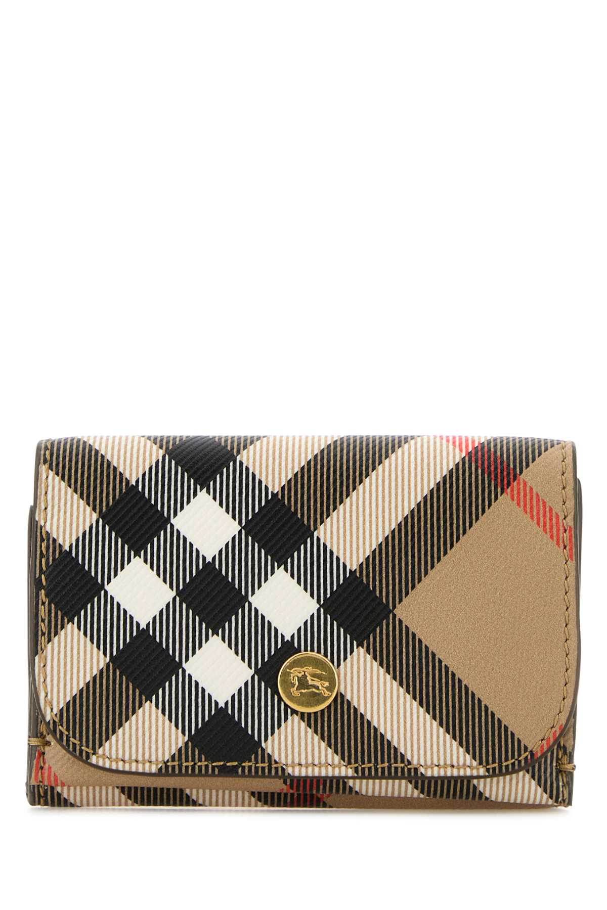 Shop Burberry Printed Canvas Wallet In Sand