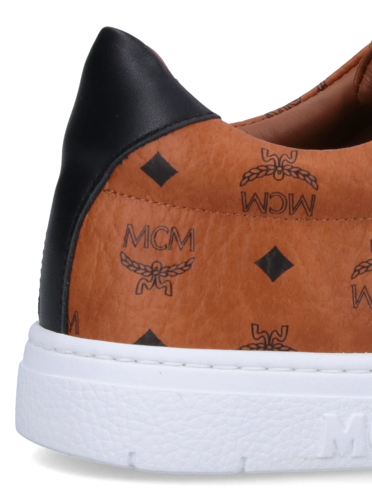 Shop Mcm Sneakers Low Visetos In Brown