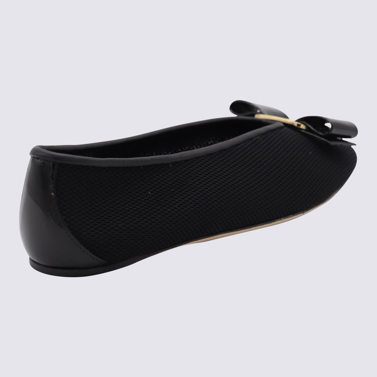 Ferragamo Vanna V Ballerinas In Velvet In Black