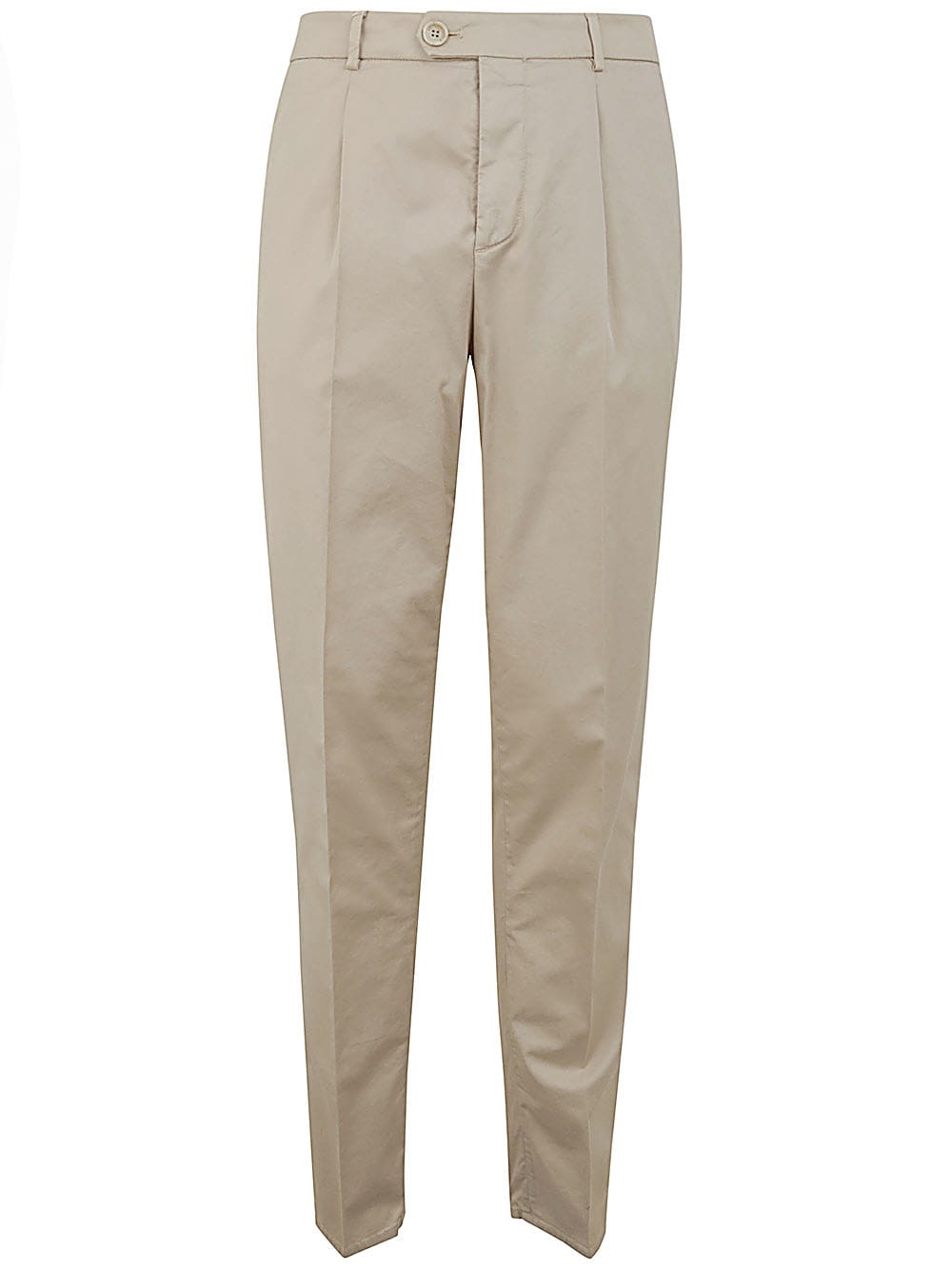 Shop Brunello Cucinelli Dyed Pants In Linen Seed