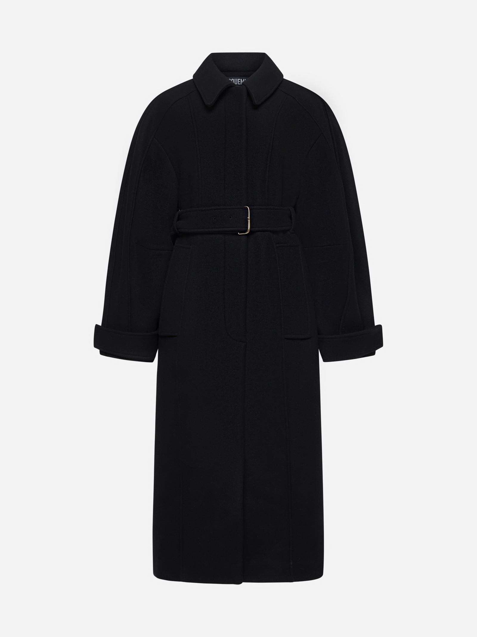 Jacquemus Le Manteau Bari Wool Coat In Black