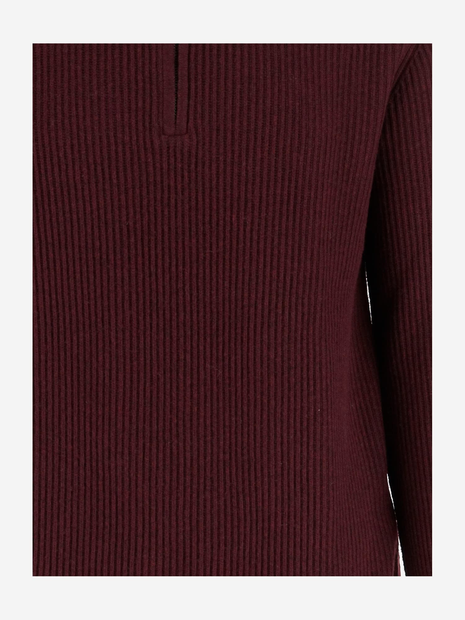Woolrich Bordeaux Wool Blend Sweater With Front Zipper And Rib Knitting In Brown