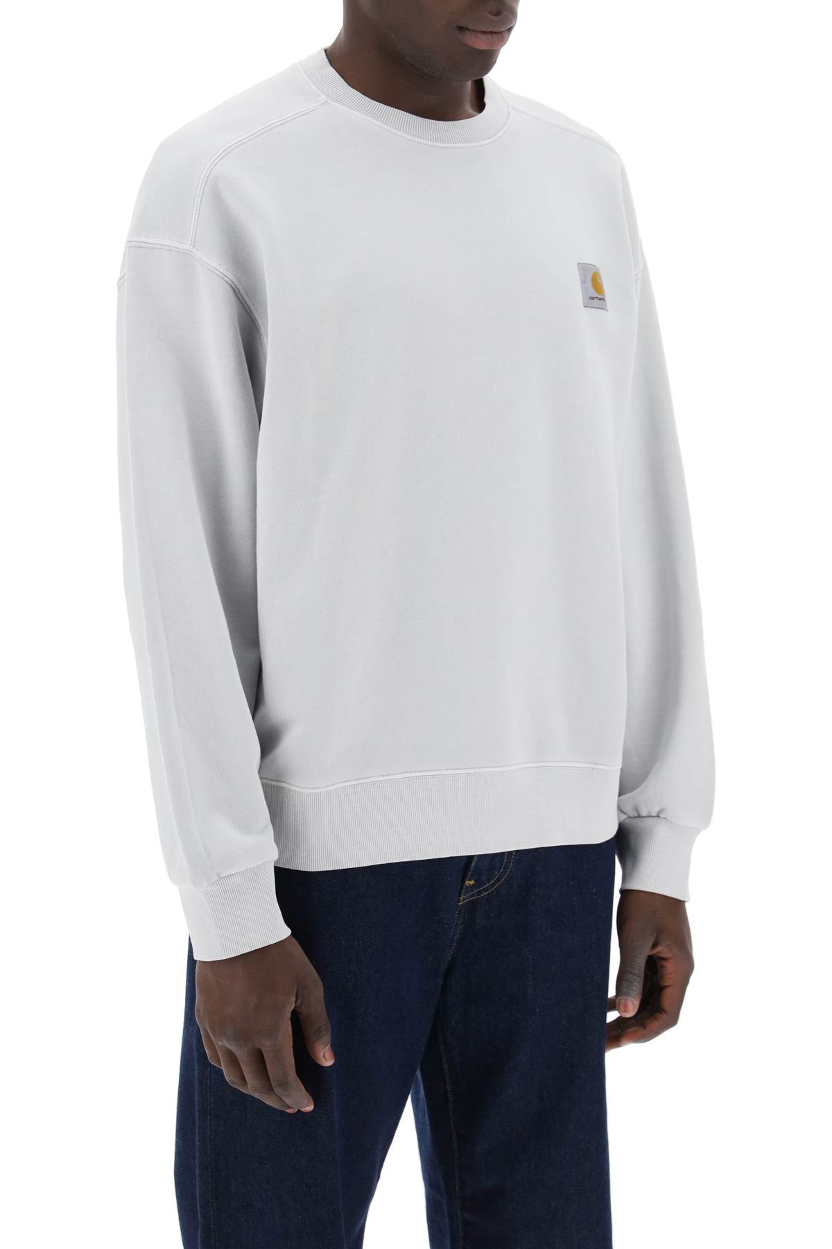 Shop Carhartt Nelson Crew-neck Sweatshirt In Sonic Silver (grey)