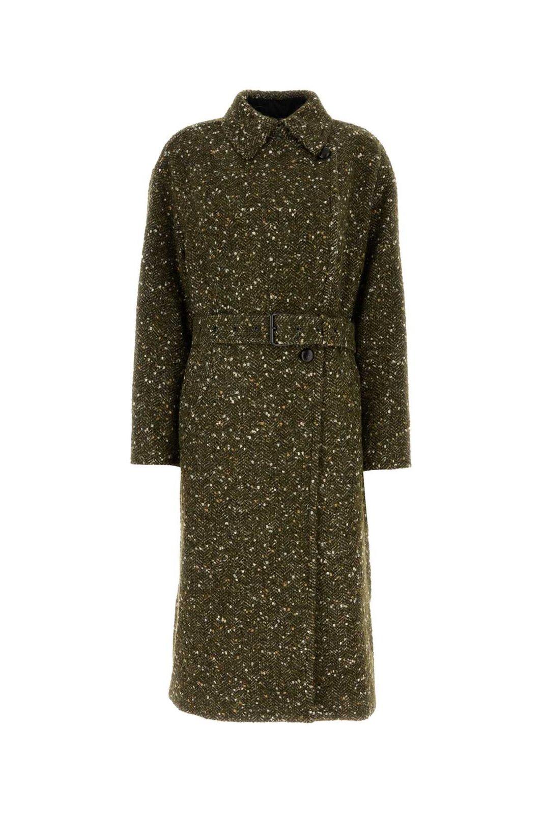 Marant Etoile Horia Knitted Coat In Khaki