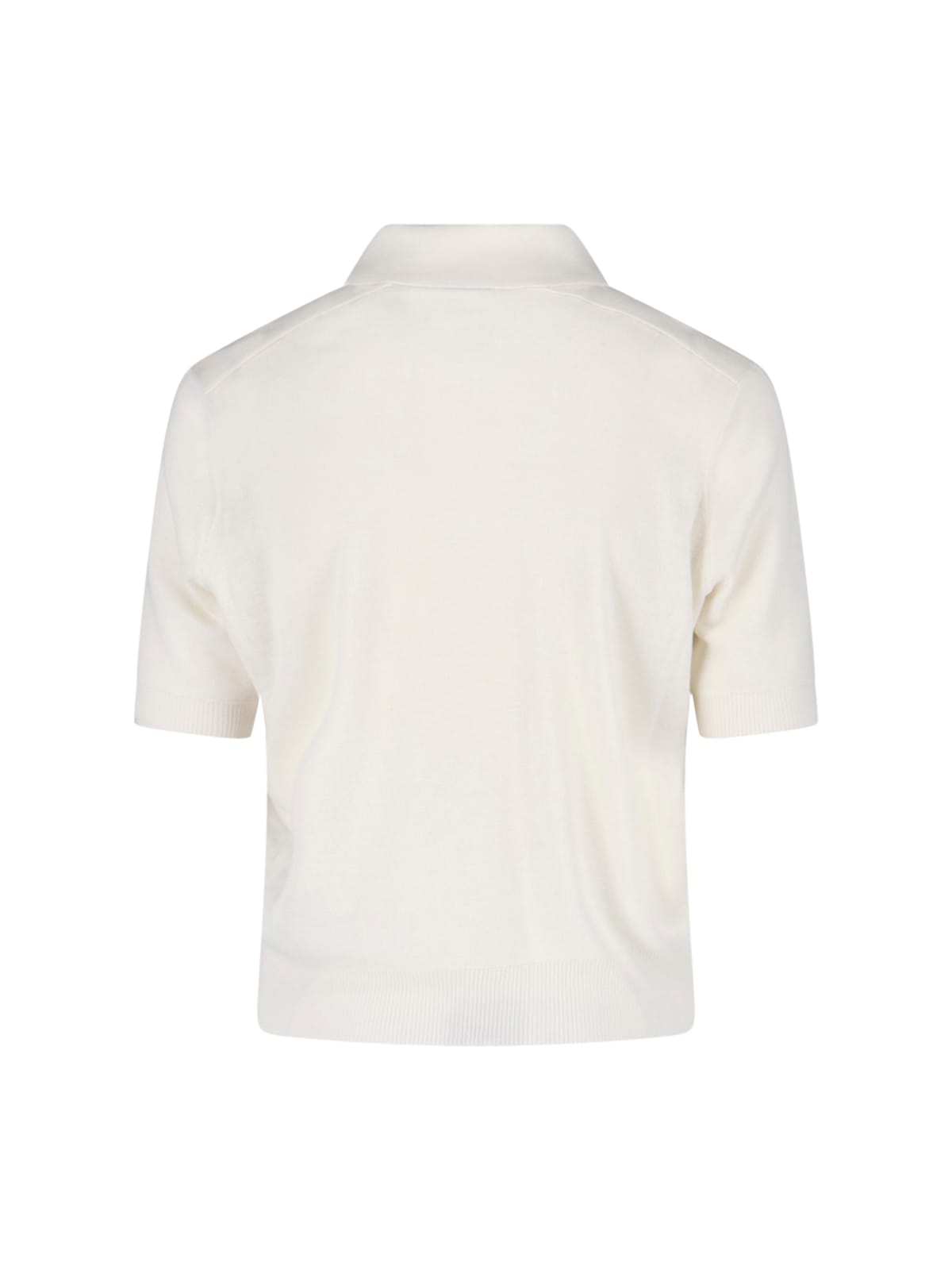 Burberry Check Pattern Knit Polo Shirt In White