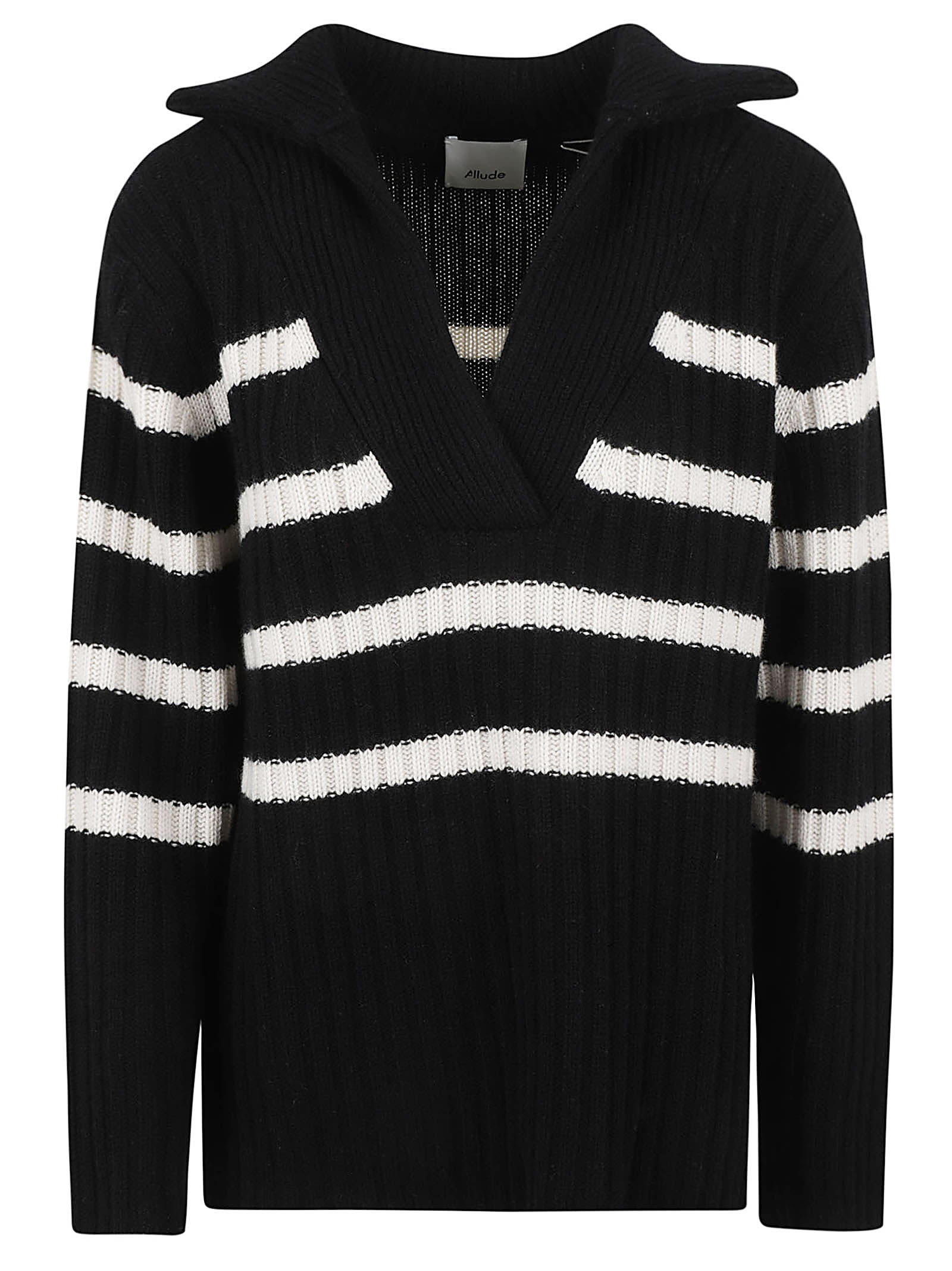 Shop Allude Ribbed Striped Jumper