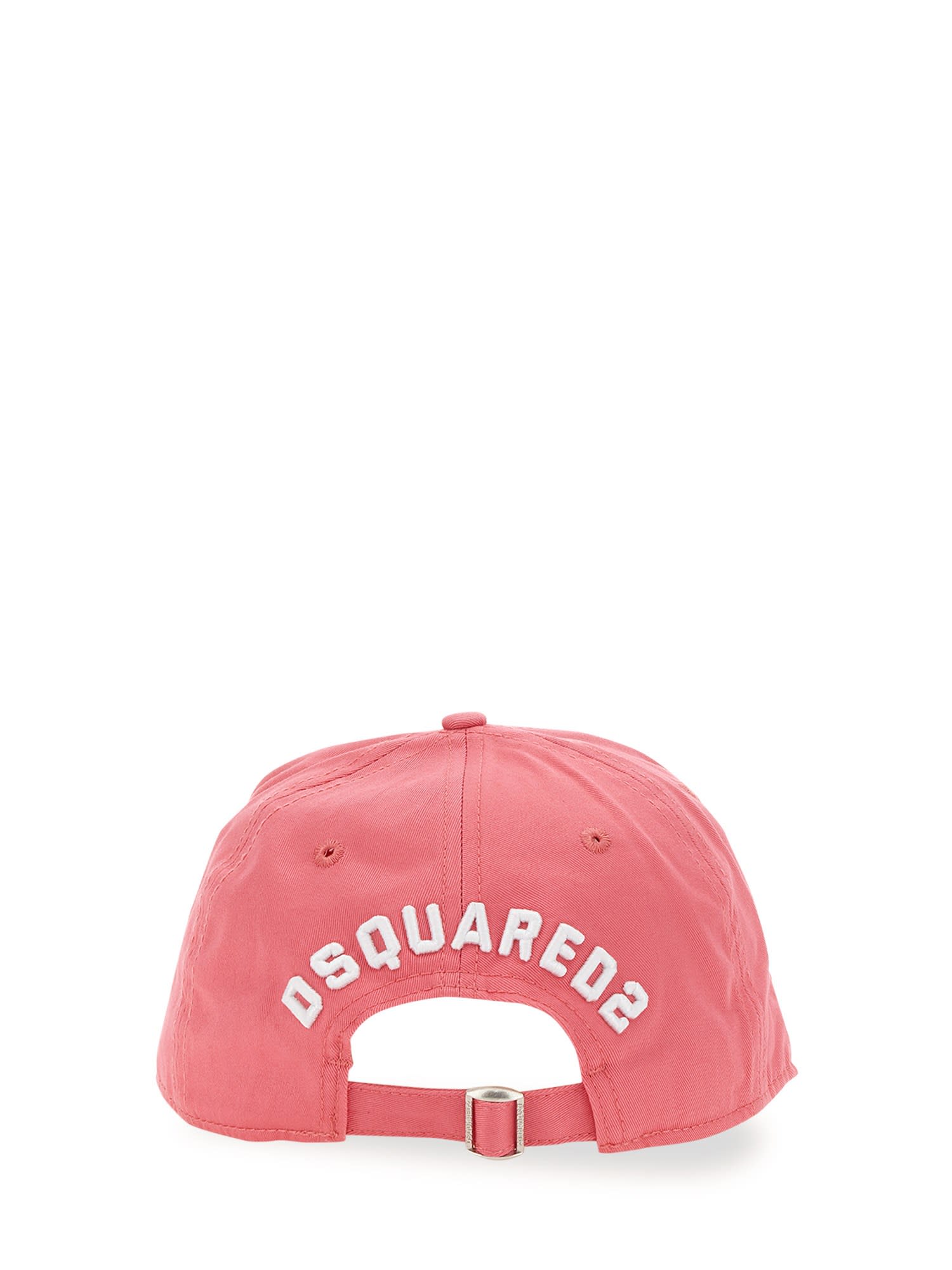 Dsquared2 Pink Cotton Cap With Logo Print In Pink