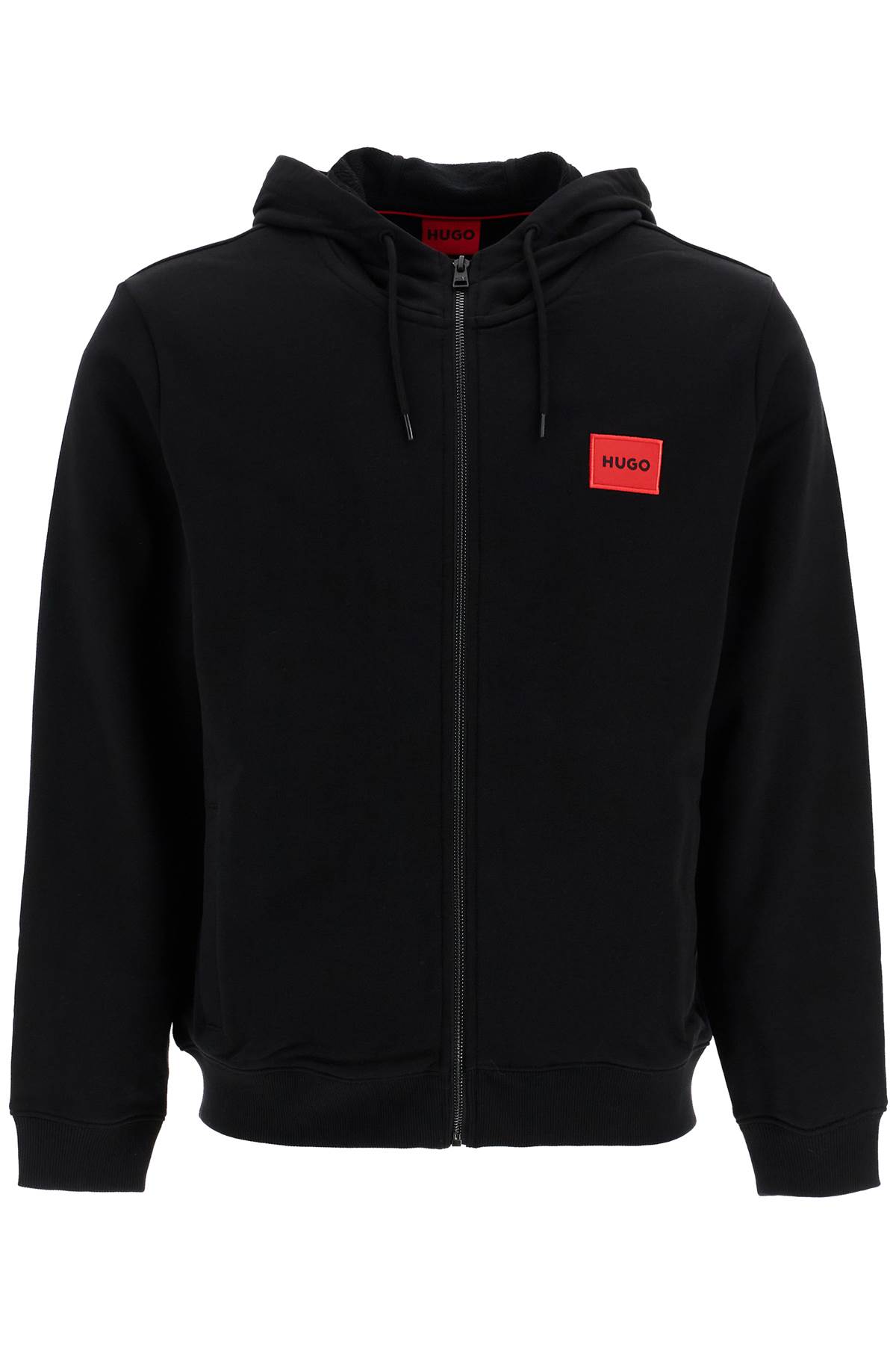 Shop Hugo Boss Hooded Sweatshirt With Zipper In Black (black)