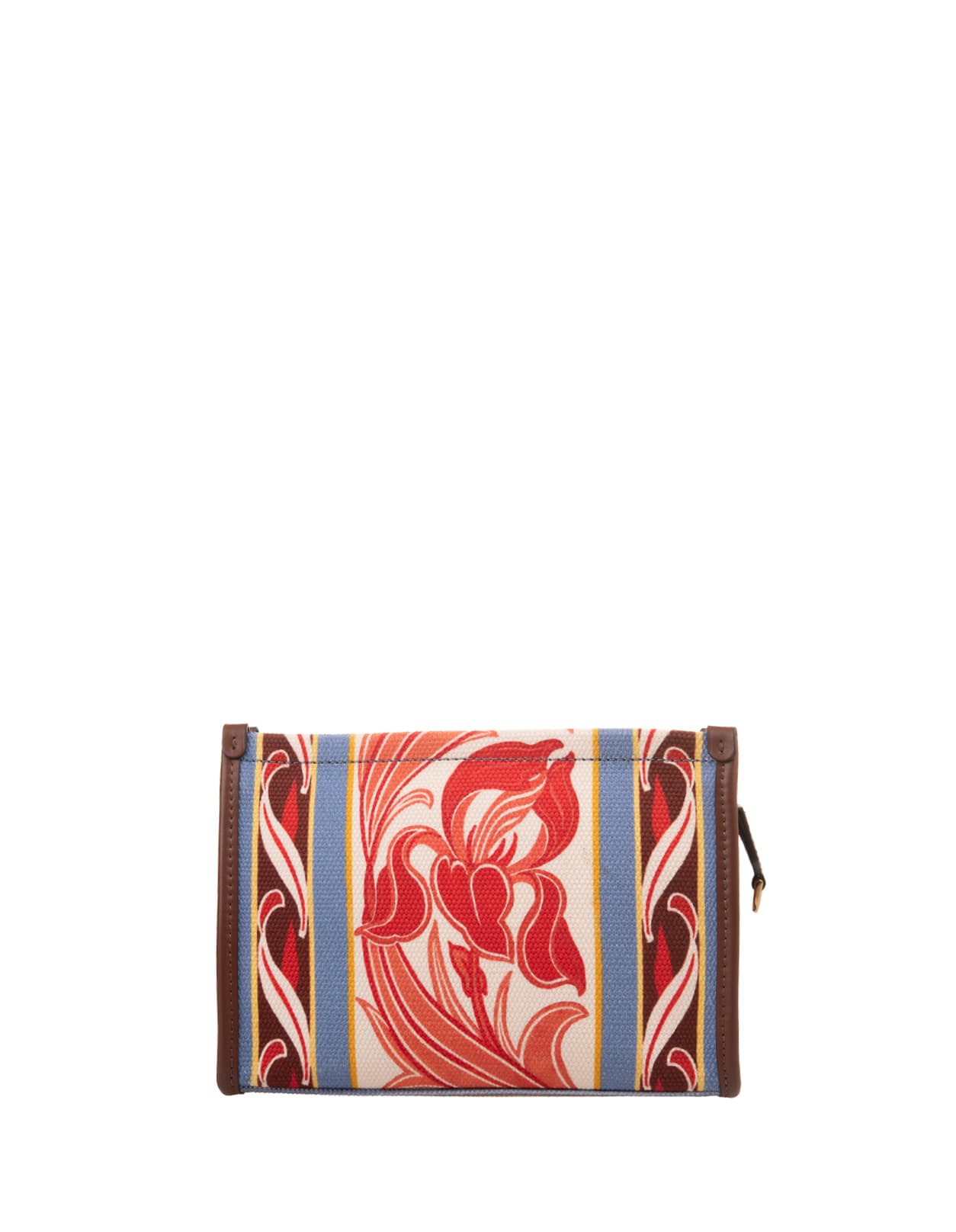 Shop Etro Printed Canvas Pouch In Blue