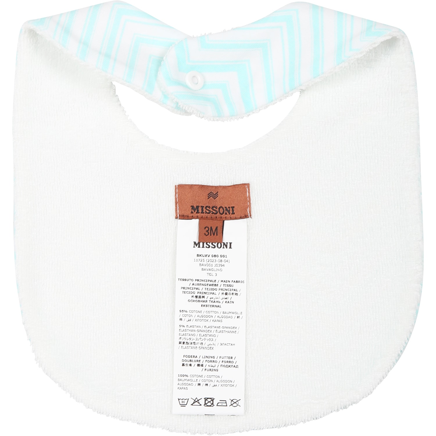 Missoni White Serfor Baby Boy With Chevron Pattern In White