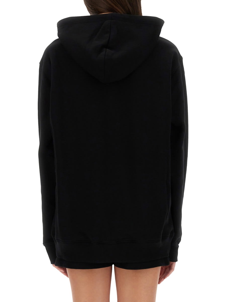 Moschino Teddy Bear Print Oversized Hoodie In Black