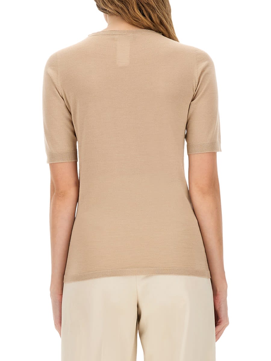 Fabiana Filippi Cashmere And Silk Knit T-shirt In Brown