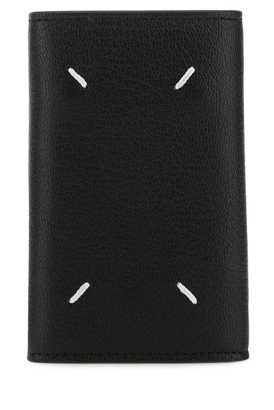 Shop Maison Margiela Four-stitch Press-stud Fastened Keyring Holder In Black