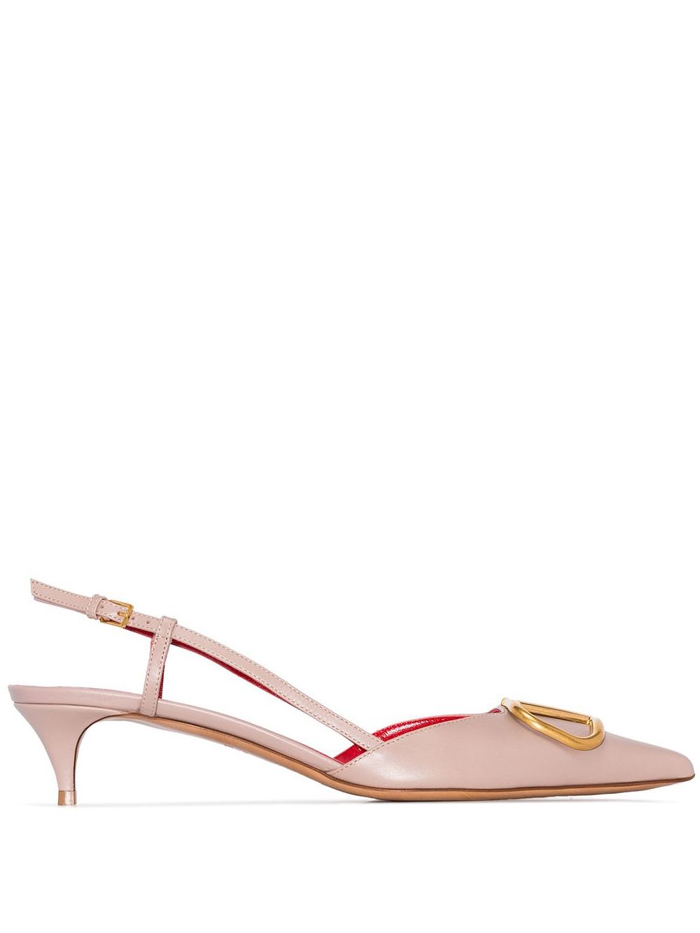 Valentino Garavani Vlogo Signature Leather Slingback Pumps In White